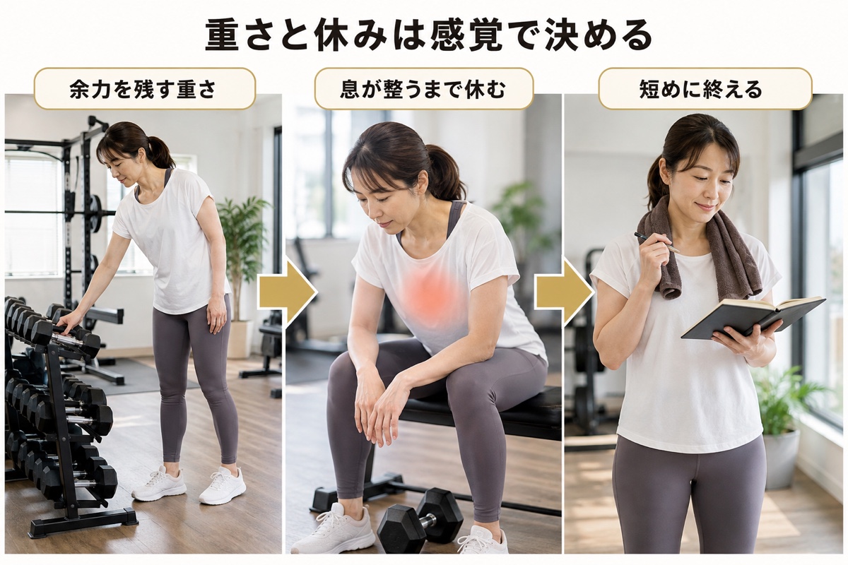 筋トレ メニュー 初心者｜手順｜重さと休みの決め方