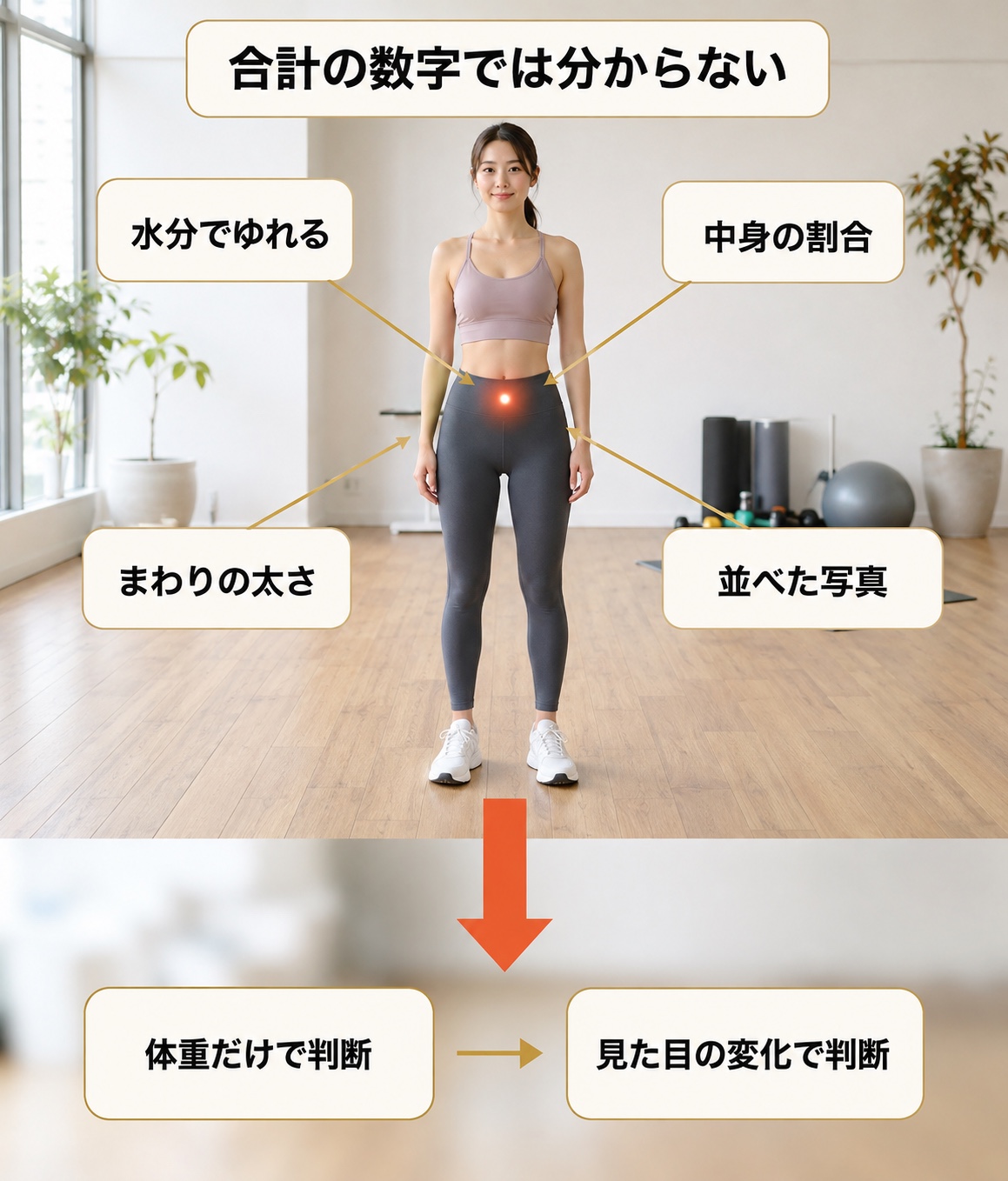 女性 ボディメイク｜メカニズム｜一つの数字に混ざるもの