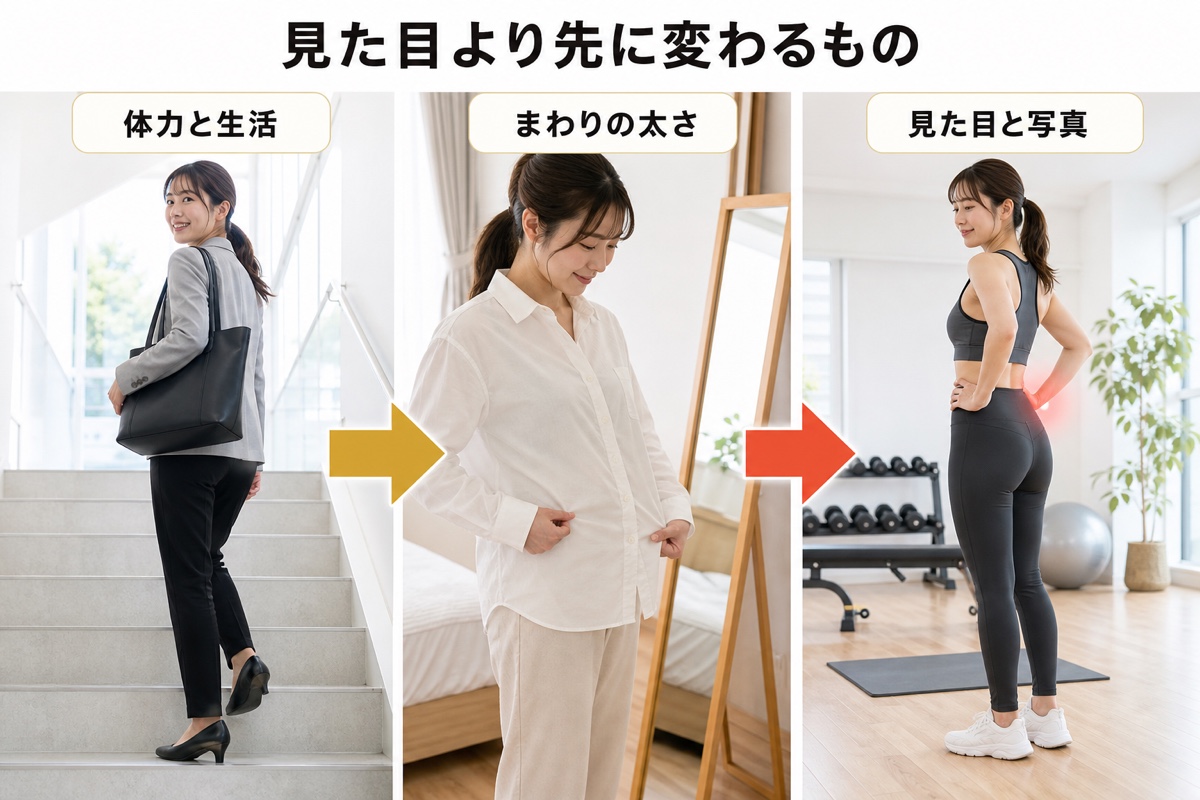 女性 ボディメイク｜経過｜変化が表れる順番