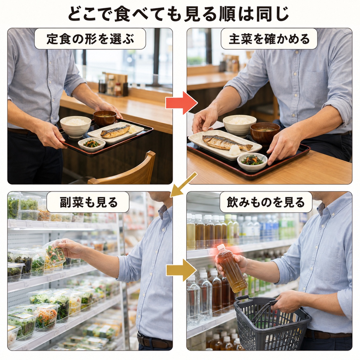 ボディメイク 食事｜手順｜外食とコンビニで見る場所