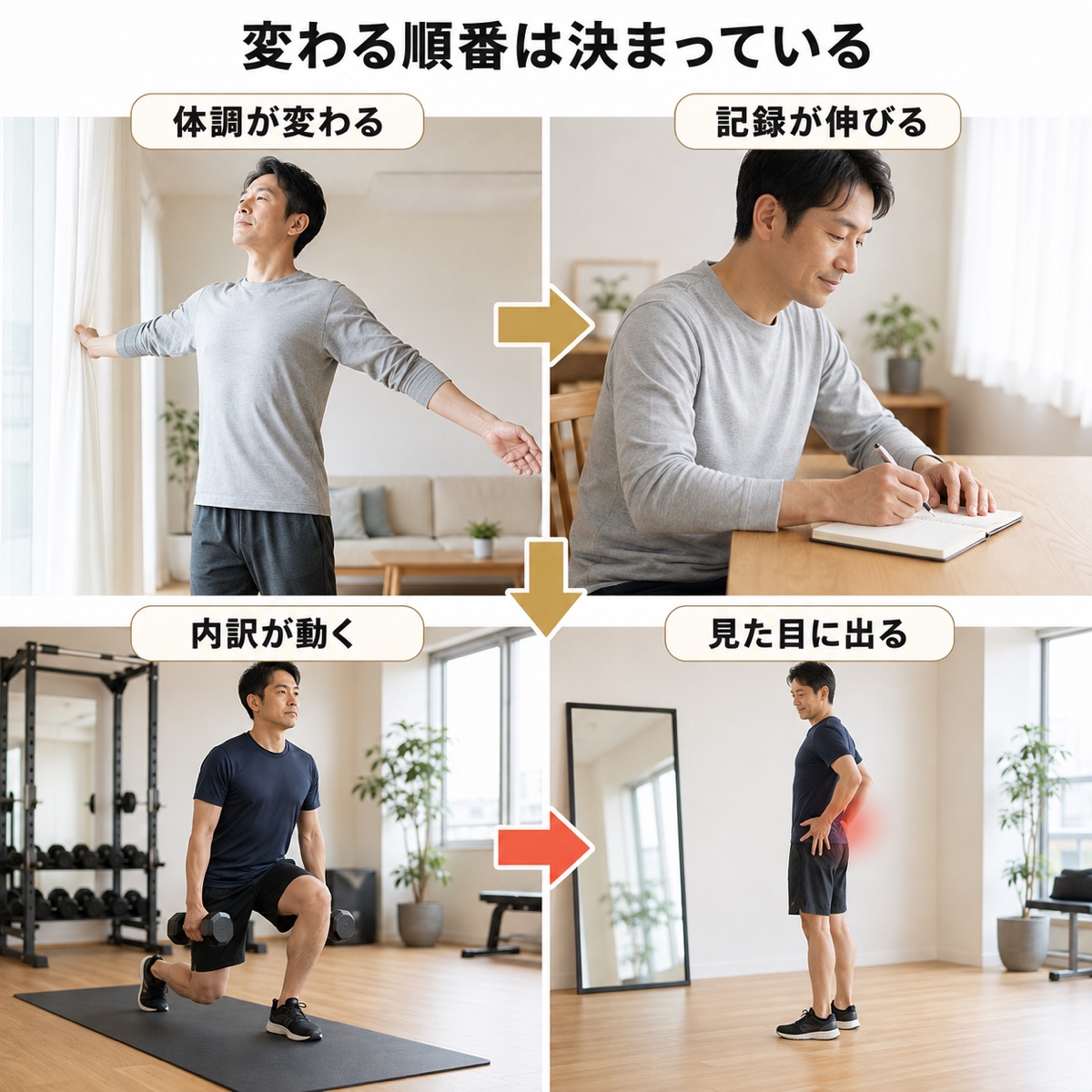 ボディメイク 食事｜経過｜変化が表れる順番