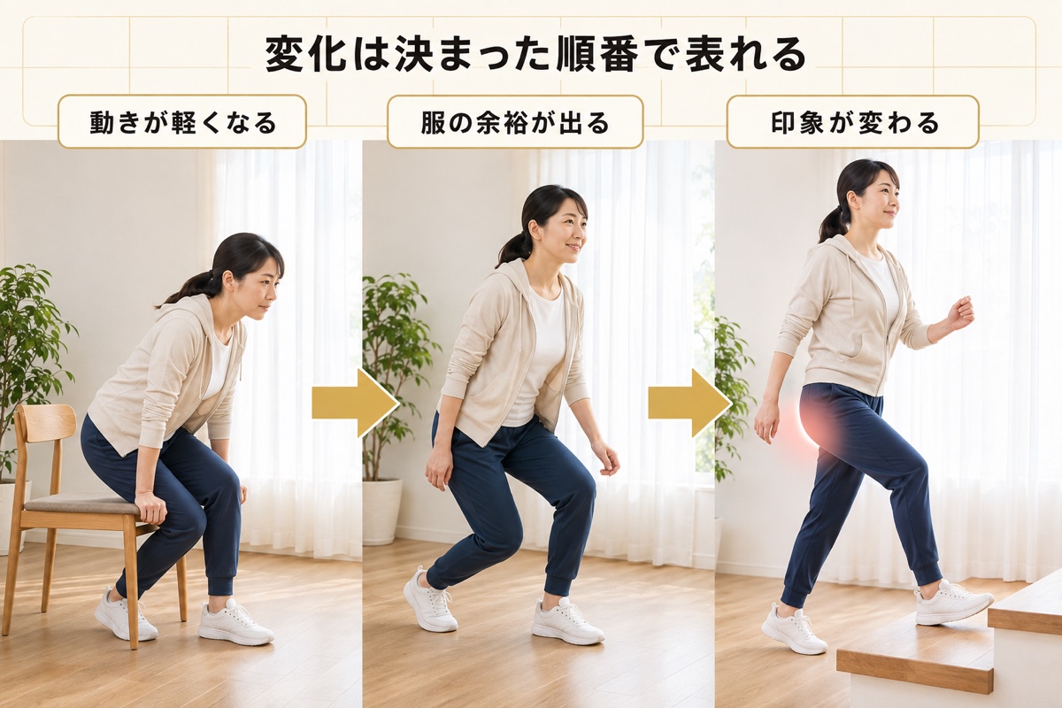 ボディメイク ダイエット 違い｜時間軸｜変化が表れる順番