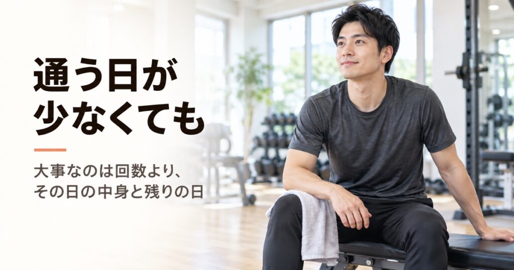 ジム週一でも意味はある？1回で全身を回す組み方と続け方
