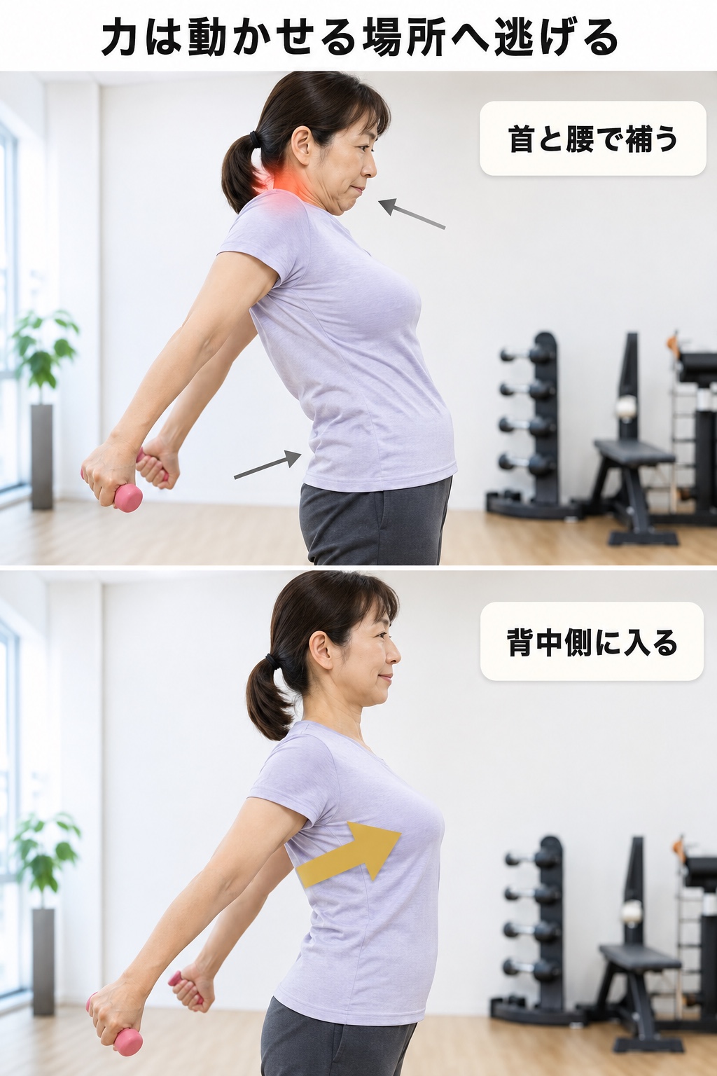 猫背 改善｜メカニズム｜力の逃げ先が変わる