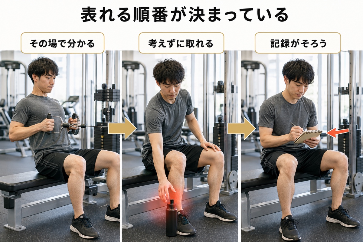 筋トレ 水分補給｜経過｜変化が表れる順番
