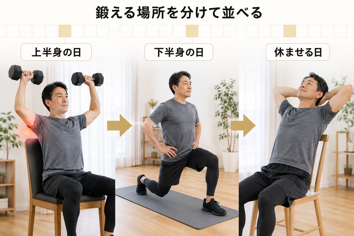 筋肉量 増やす｜手順｜場所を分けて並べる