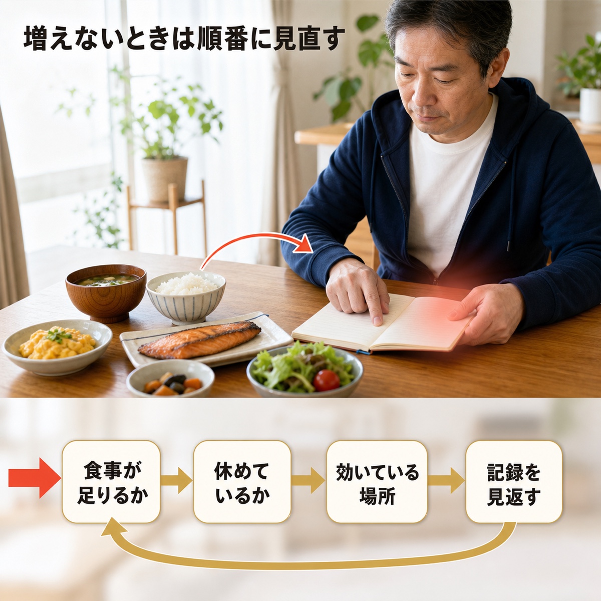 筋肉量 増やす｜手順｜増えないときの見直し順