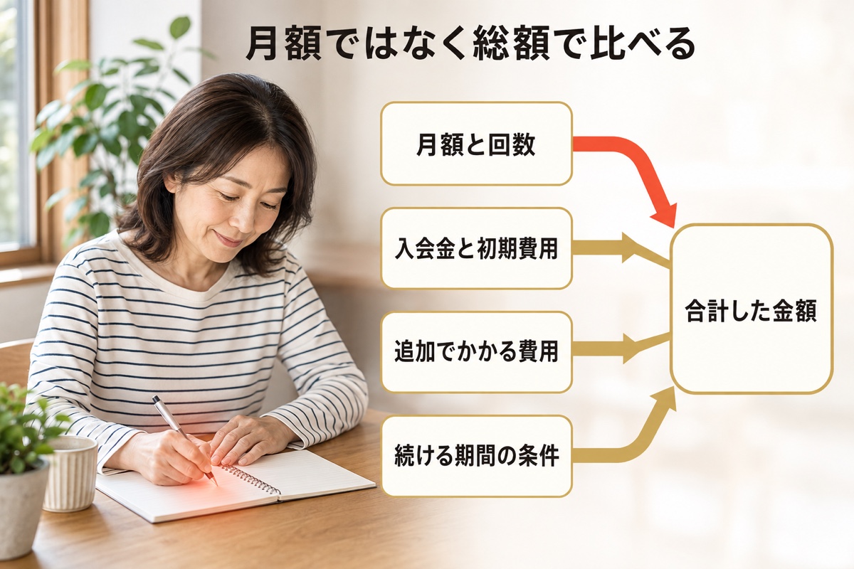 パーソナルジム 選び方｜総額の内訳｜月額・入会金・追加費用