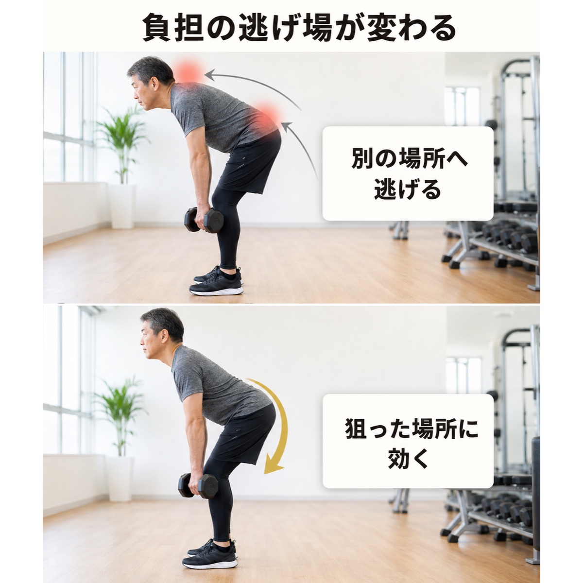 パーソナルジム 効果｜NG vs OK｜フォームと負担の逃げ方