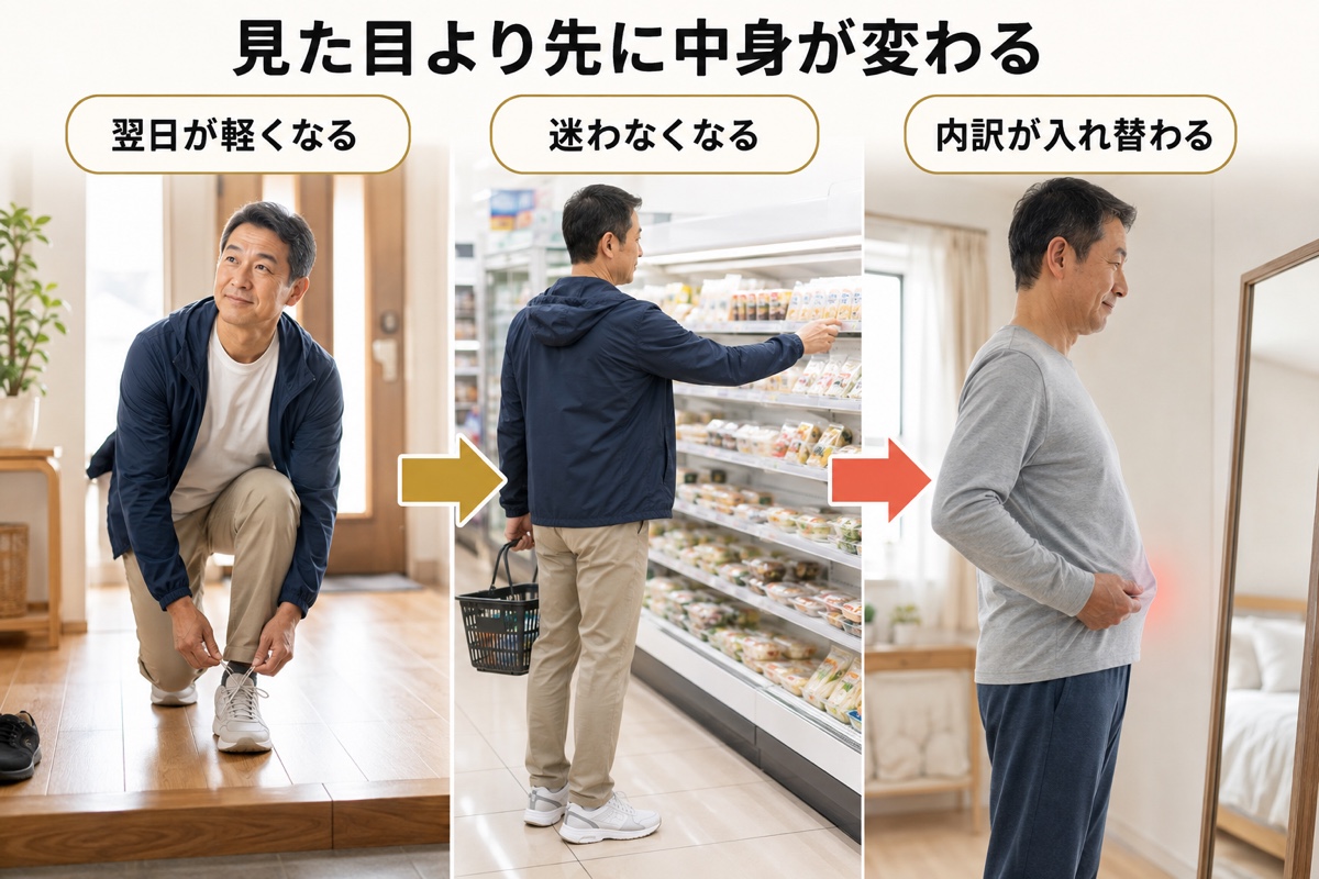筋トレ タンパク質｜経過｜変化が表れる順番