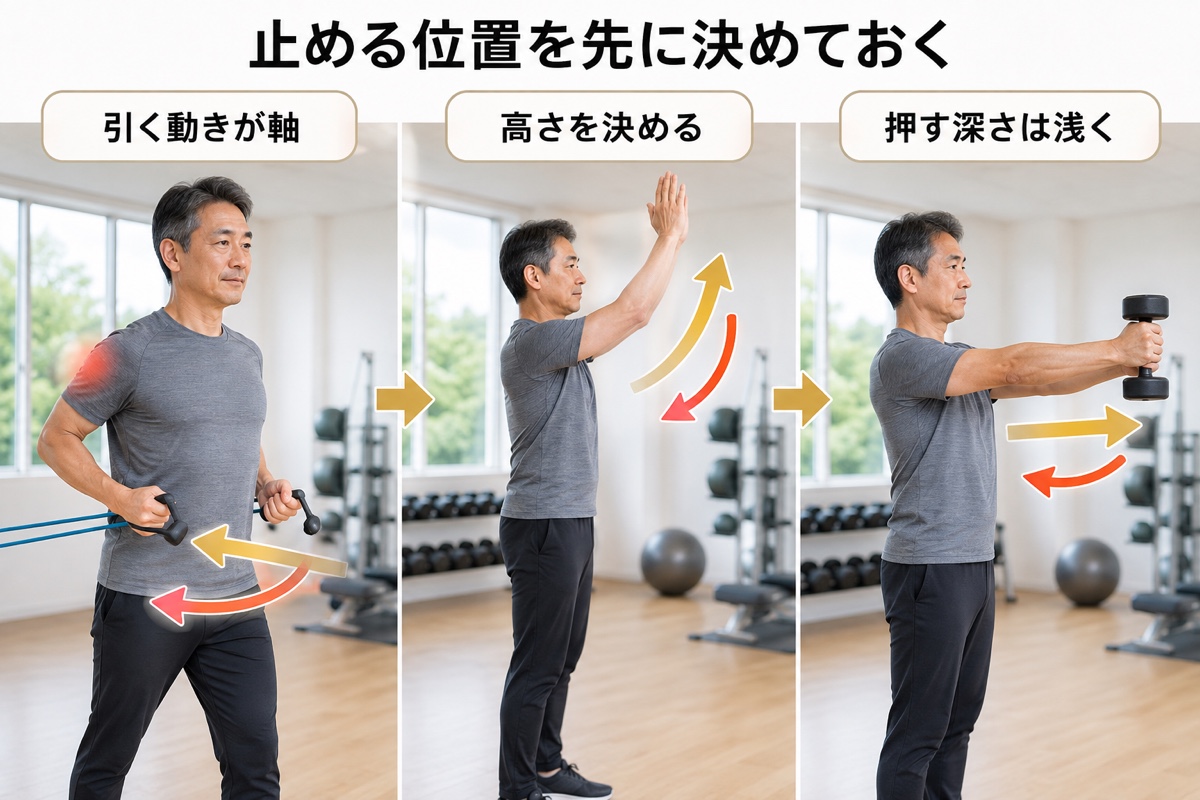 巻き肩 改善｜種目｜止める位置を先に決める