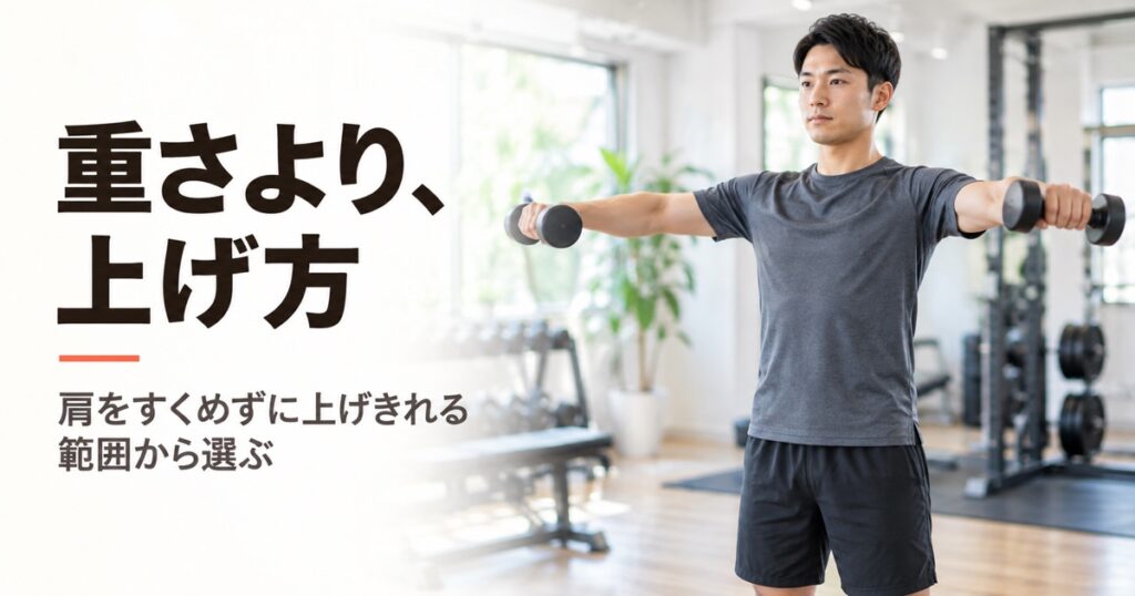 サイドレイズの重量は軽くていい｜効かせ方と上げるタイミング