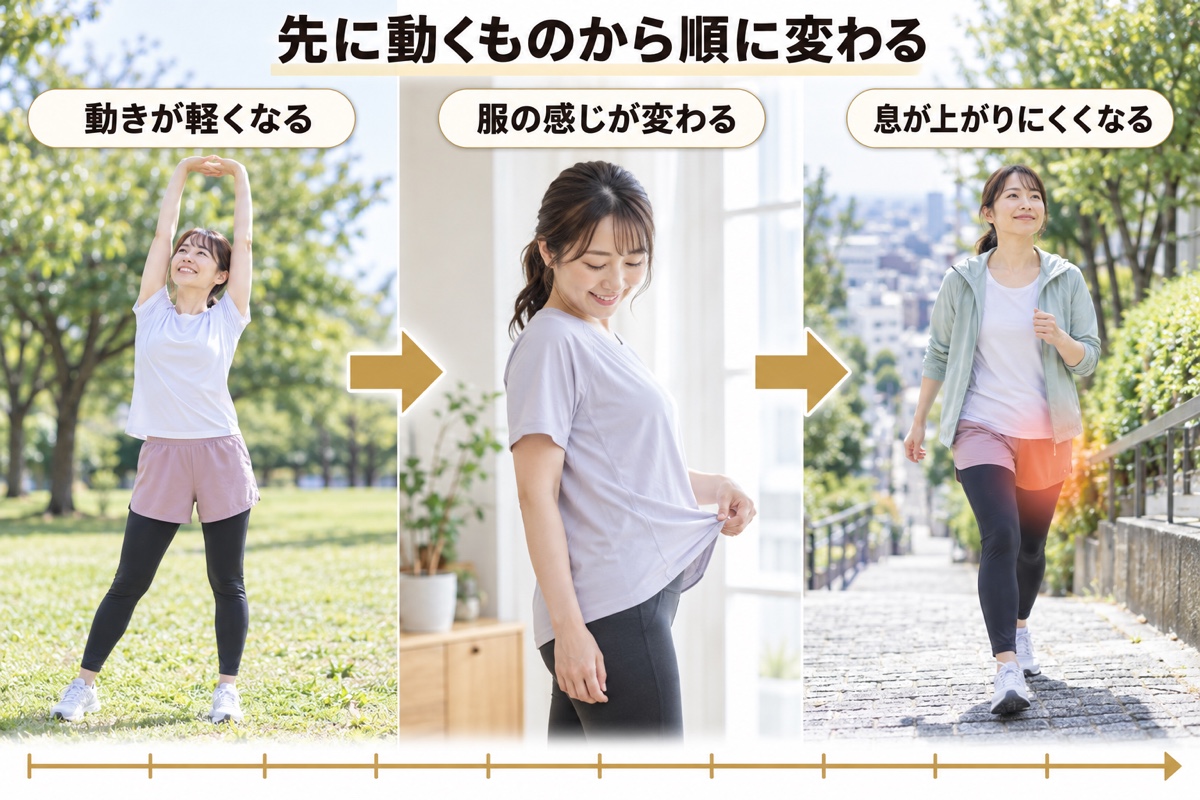 痩せるスポーツ｜変化が見えてくる順番