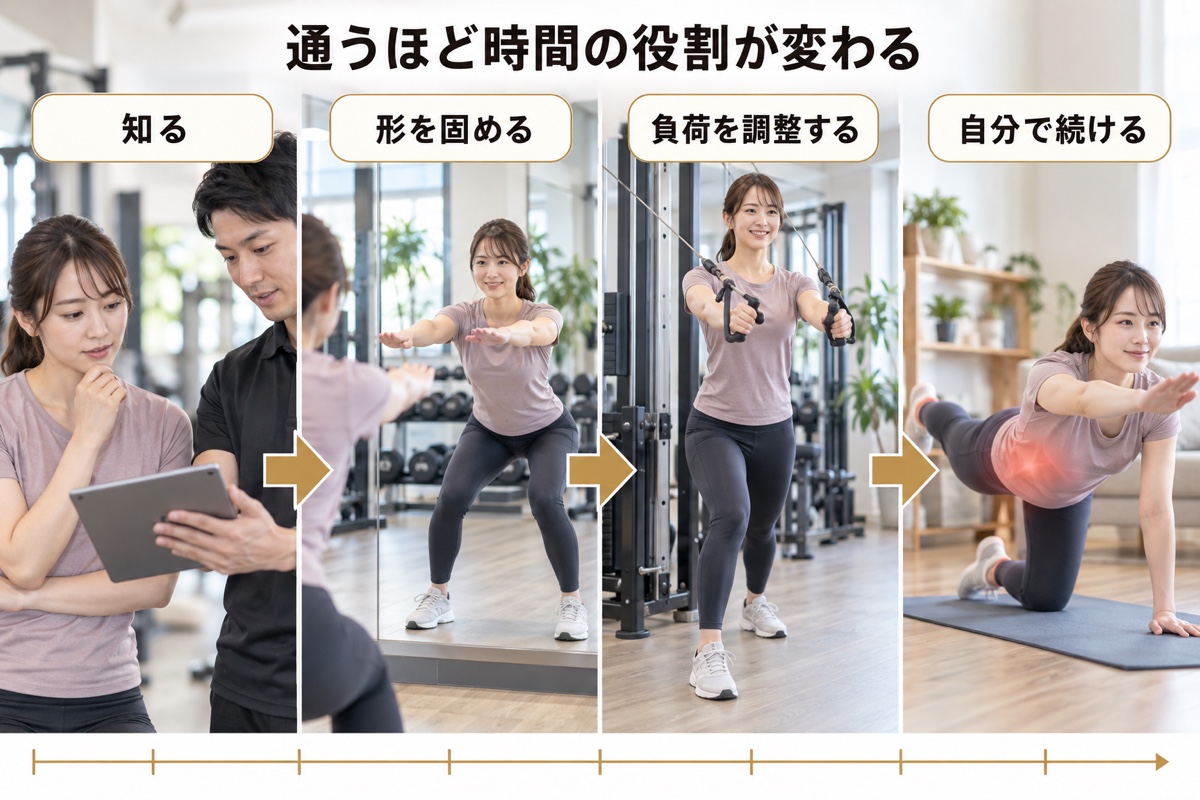 パーソナルトレーナー 1時間 相場｜通い始めからの使い方の変化