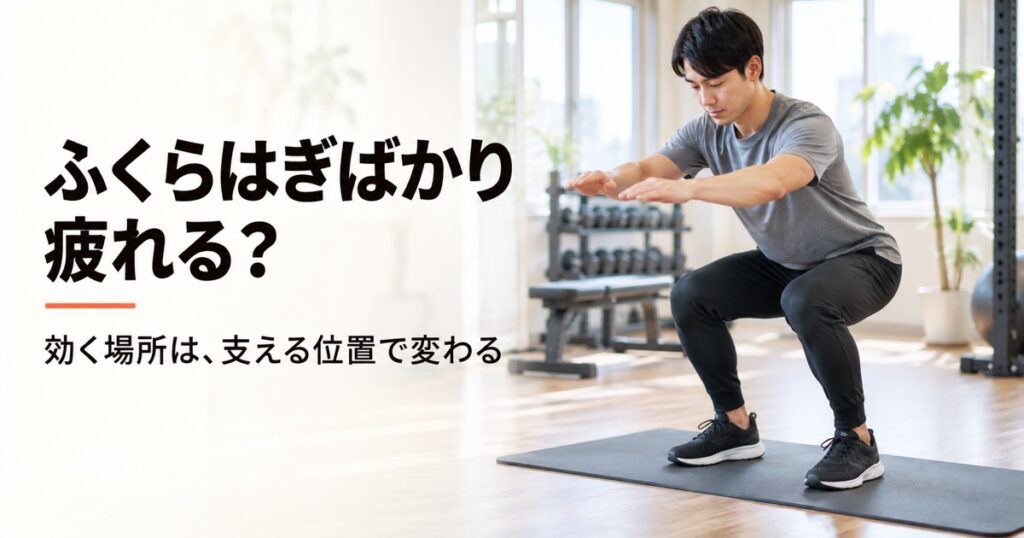 スクワットでふくらはぎが疲れるのはなぜ？効く場所を戻す見直し方
