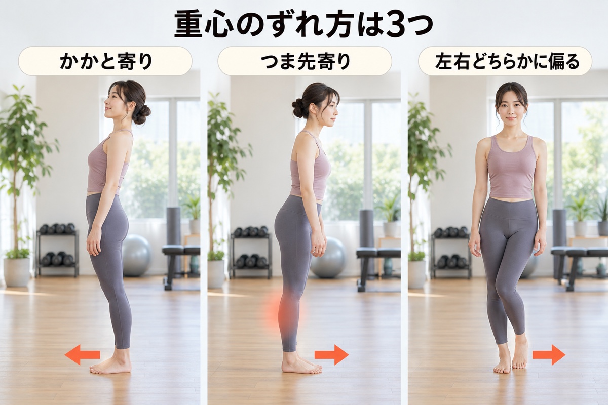 立ち方 重心｜重心がずれる3つのパターン