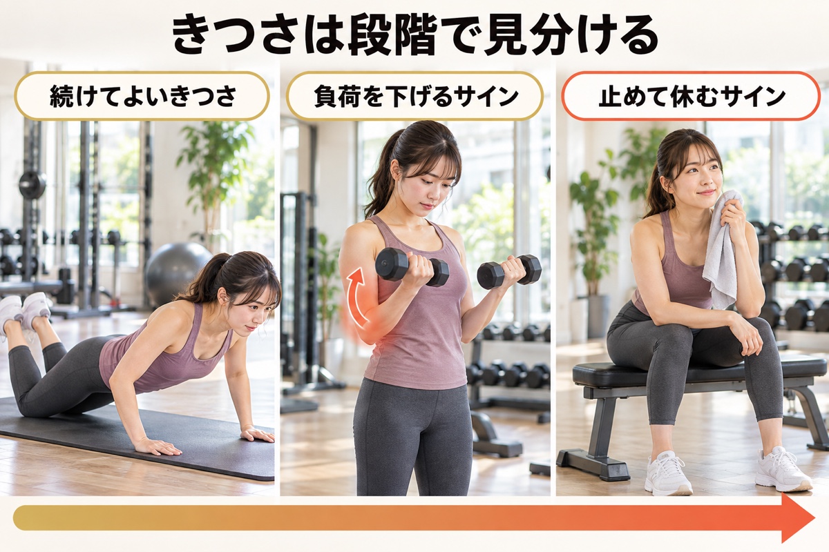 筋トレ きつい｜続けてよいきつさ・下げるサイン・止めるサイン