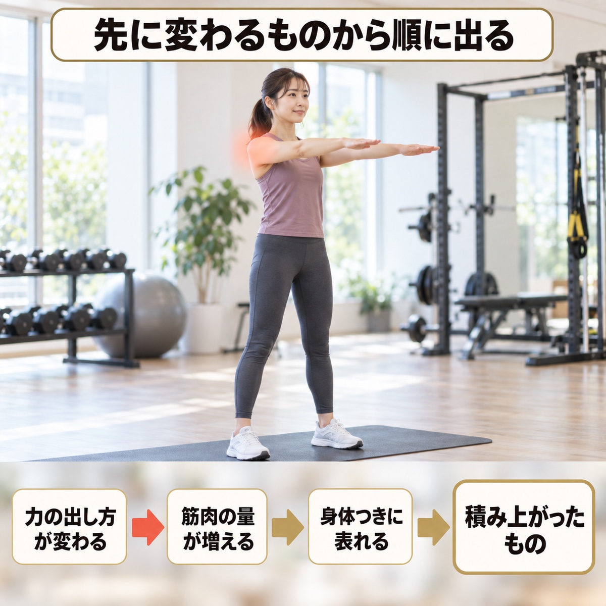 筋トレ 2ヶ月｜メカニズム｜先に変わるものから順に出る